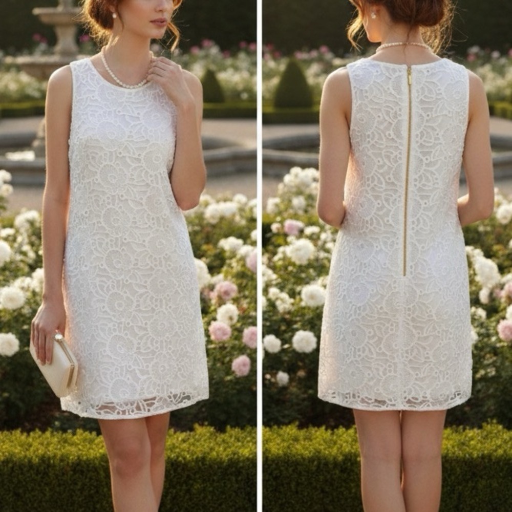 Laundry by Shelli Segal White Lace Mini Dress